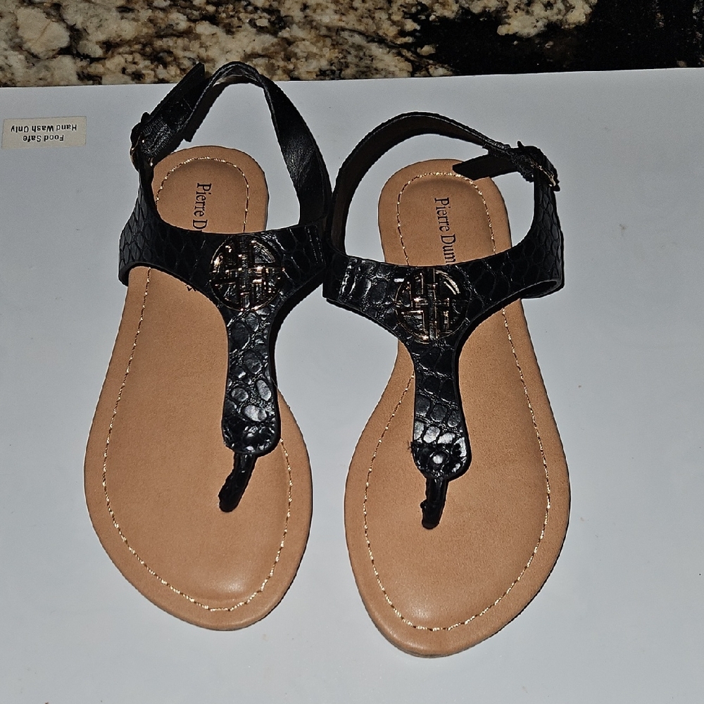 Pierre Dumas Black Sandals for Children